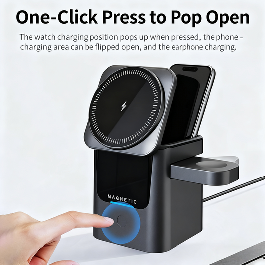Apple Mobile Phones, Watches, Earphones, Portable Detachable Fast Charging Charger, New Three-In-One Wireless Charger