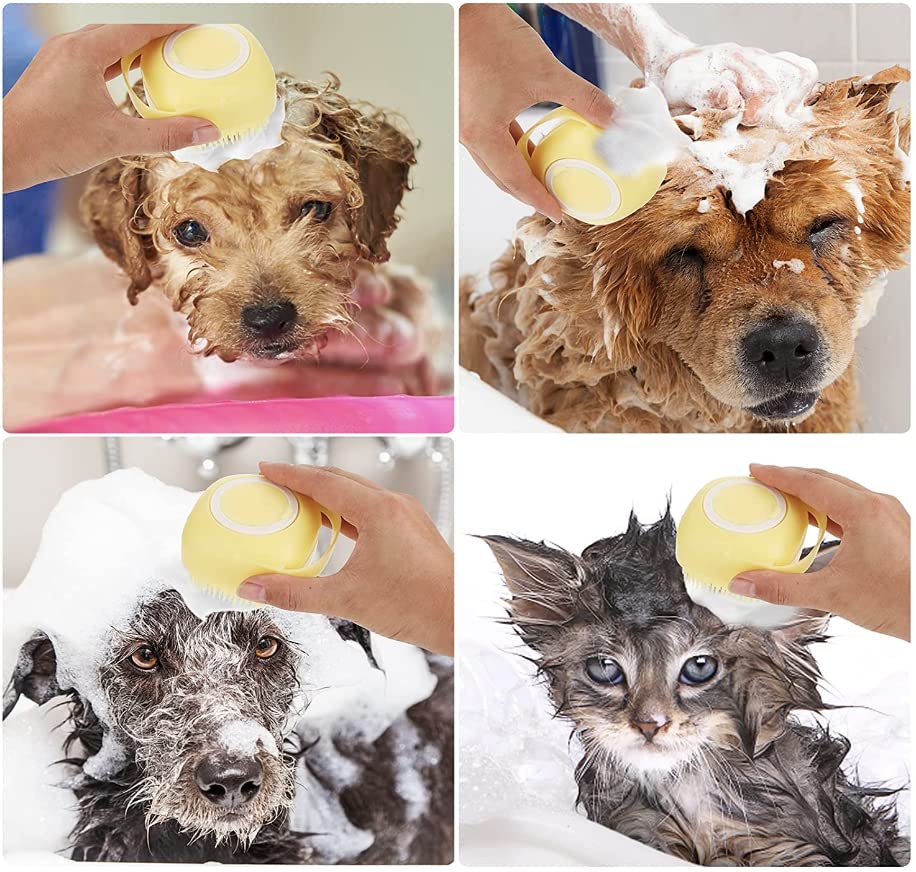 Pet Bath Massage Brush Puppy Dog Cat Grooming Cleaning Soft
