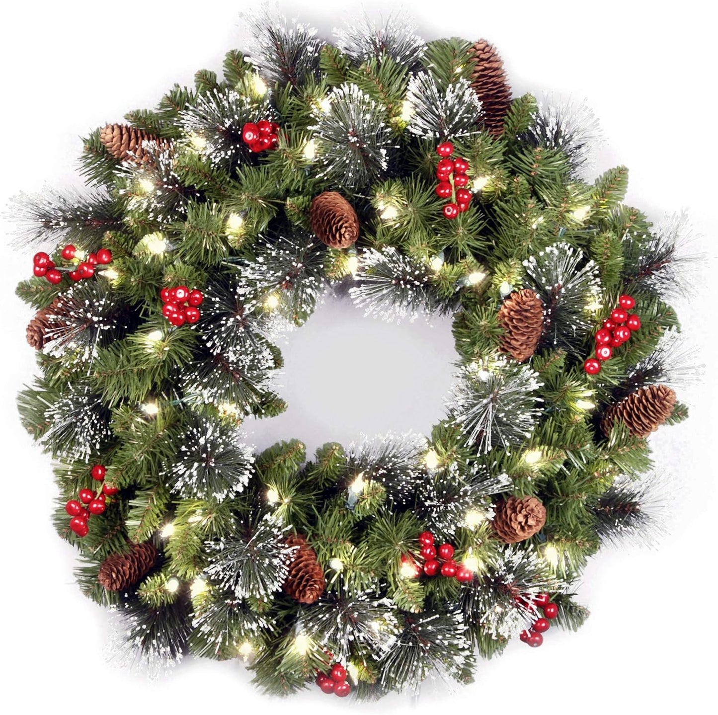 50% Holiday Discount Light-Up Spruce Artificial Christmas Wreath