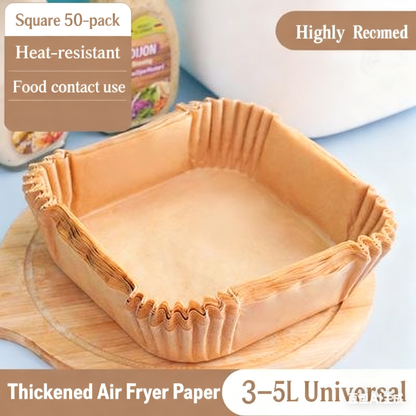 Air fryer paper mats, 150 pieces per pack, disposable microwave/air fryer mats, non-stick, bleach-free (9-inch).
