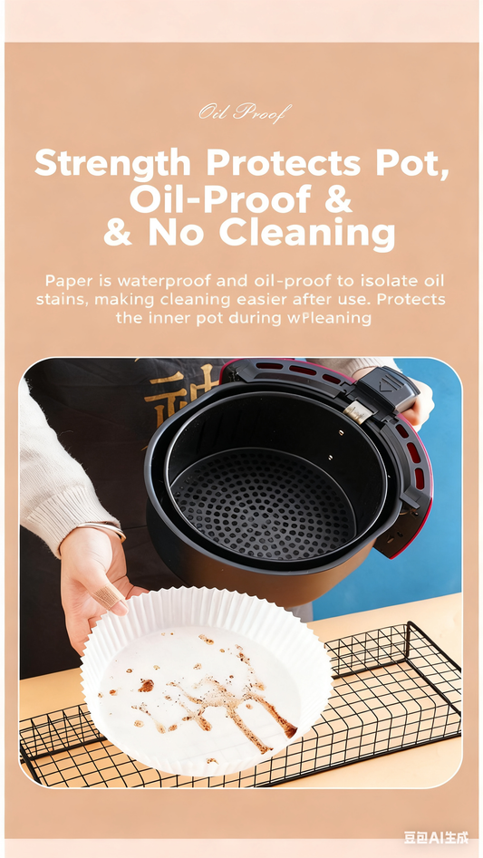 Air fryer paper mats, 150 pieces per pack, disposable microwave/air fryer mats, non-stick, bleach-free (9-inch).