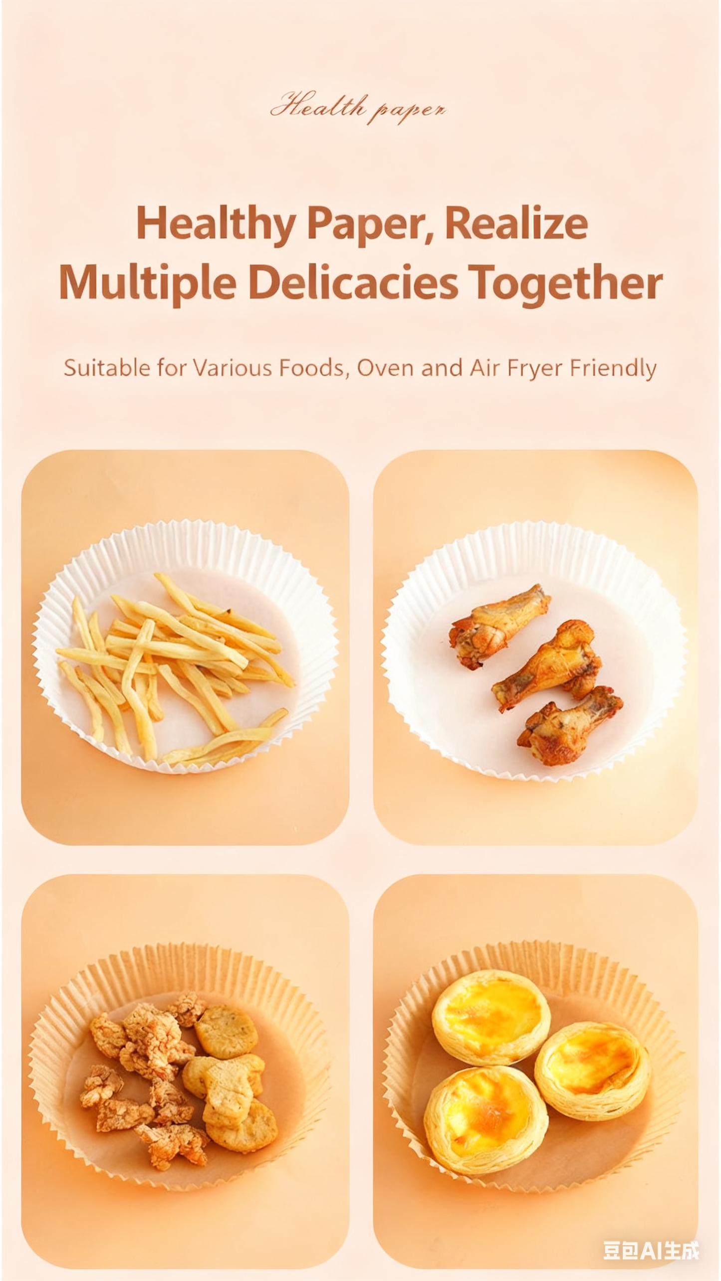 Air fryer paper mats, 150 pieces per pack, disposable microwave/air fryer mats, non-stick, bleach-free (9-inch).