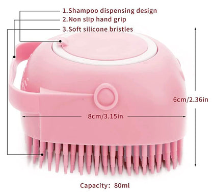 Pet Bath Massage Brush Puppy Dog Cat Grooming Cleaning Soft