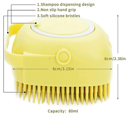 Pet Bath Massage Brush Puppy Dog Cat Grooming Cleaning Soft