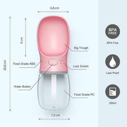 Portable Pet Travel Water Bottle for Cats and Dogs