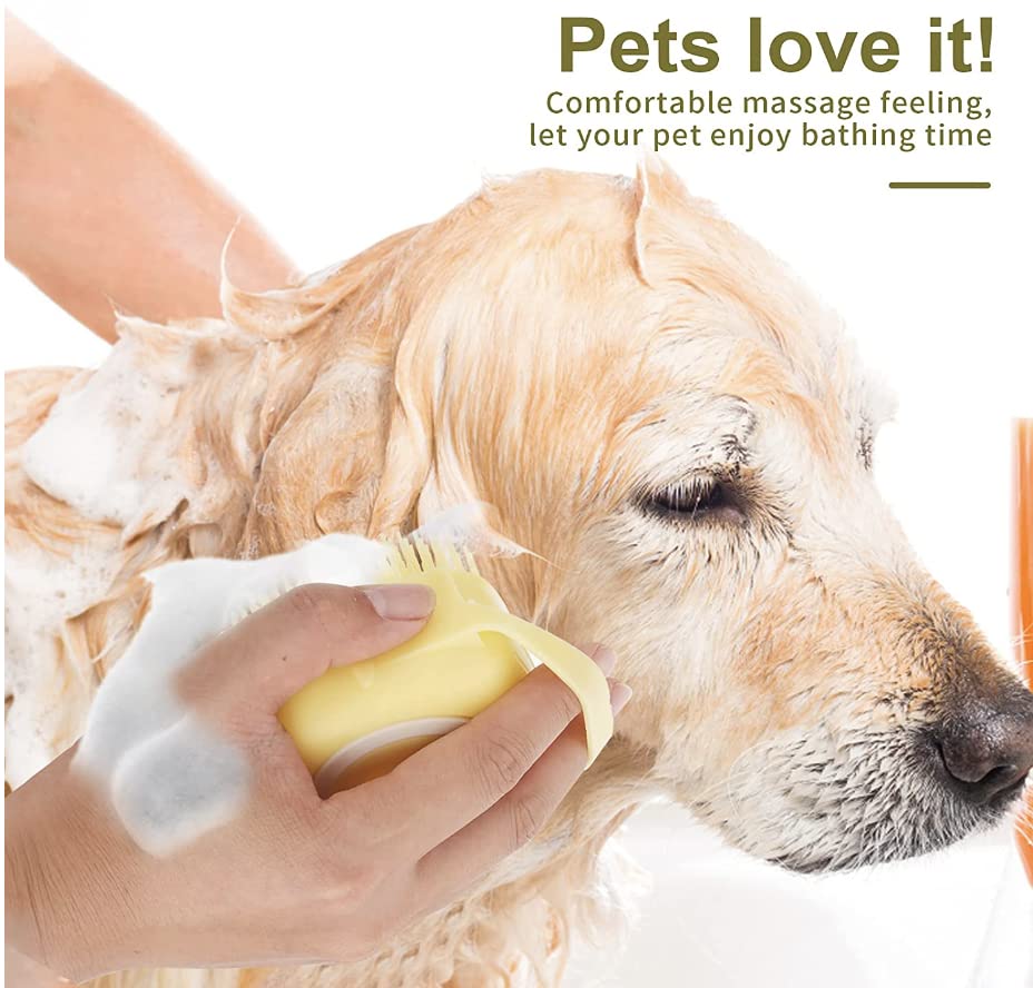 Pet Bath Massage Brush Puppy Dog Cat Grooming Cleaning Soft