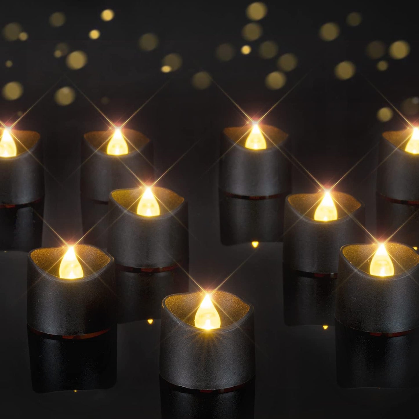24 flickering flameless candles, simulated LED tea candles, suitable for various festival and event venues.