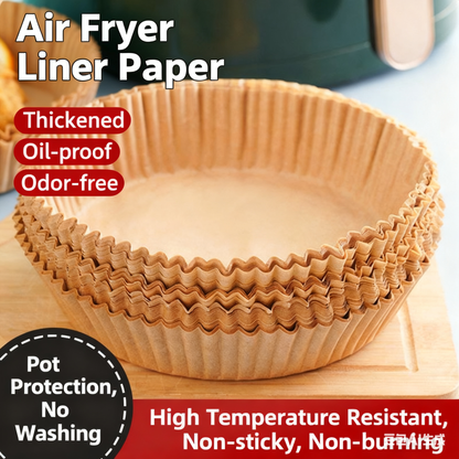 Air fryer paper mats, 150 pieces per pack, disposable microwave/air fryer mats, non-stick, bleach-free (9-inch).
