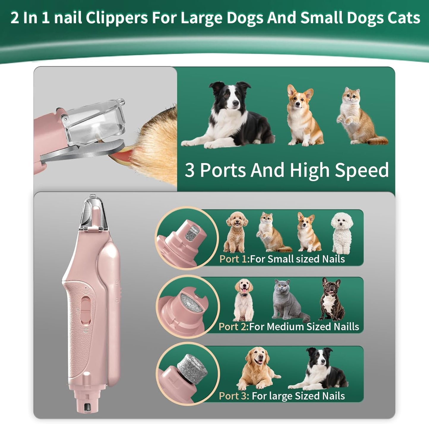 Pet Nail Clippers and Cat Nail Clippers Trimmer with LED Light