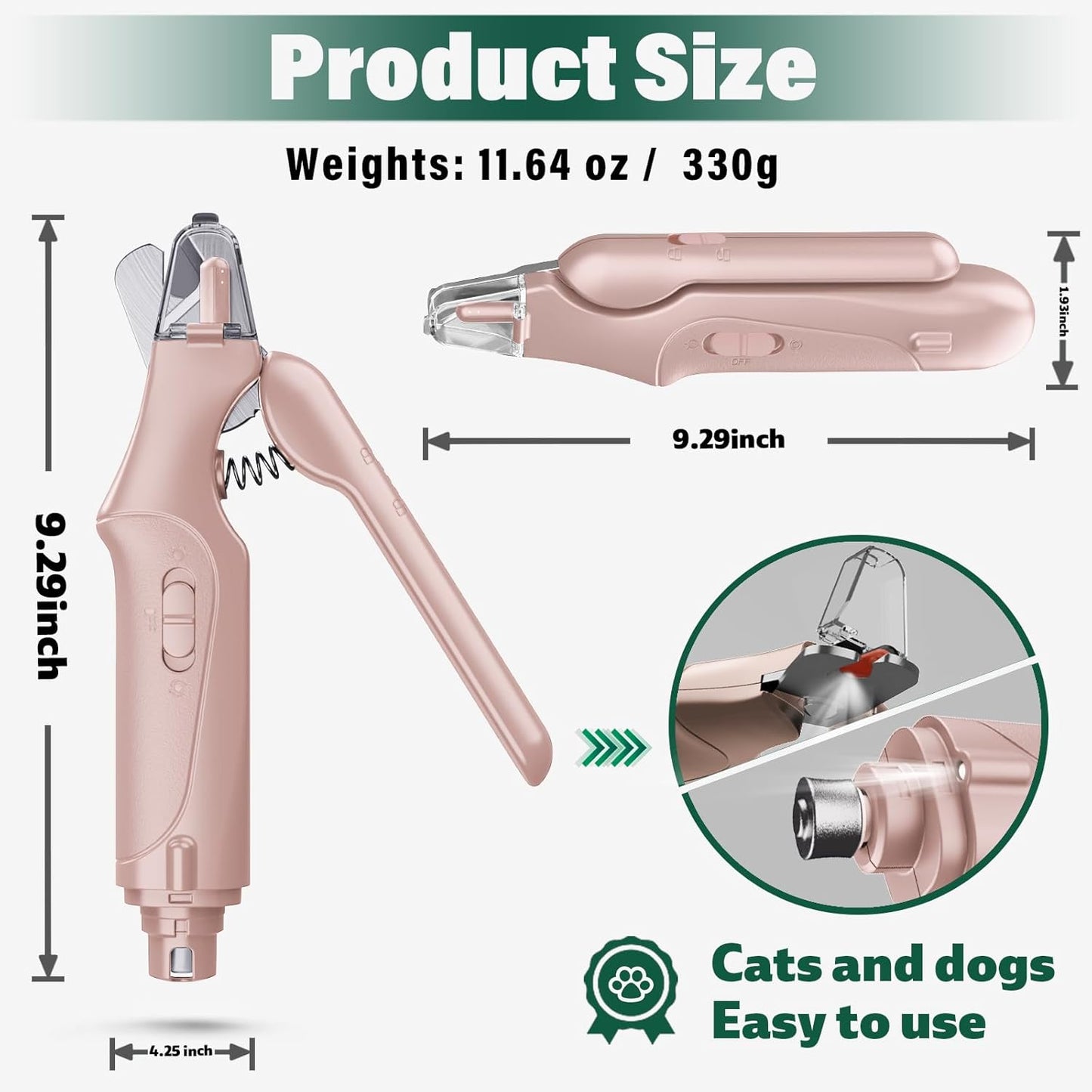 Pet Nail Clippers and Cat Nail Clippers Trimmer with LED Light