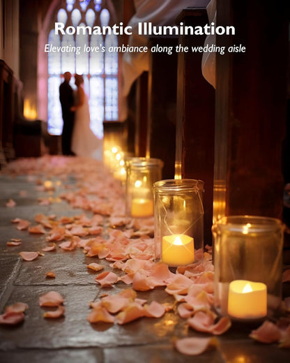 24 flickering flameless candles, simulated LED tea candles, suitable for various festival and event venues.