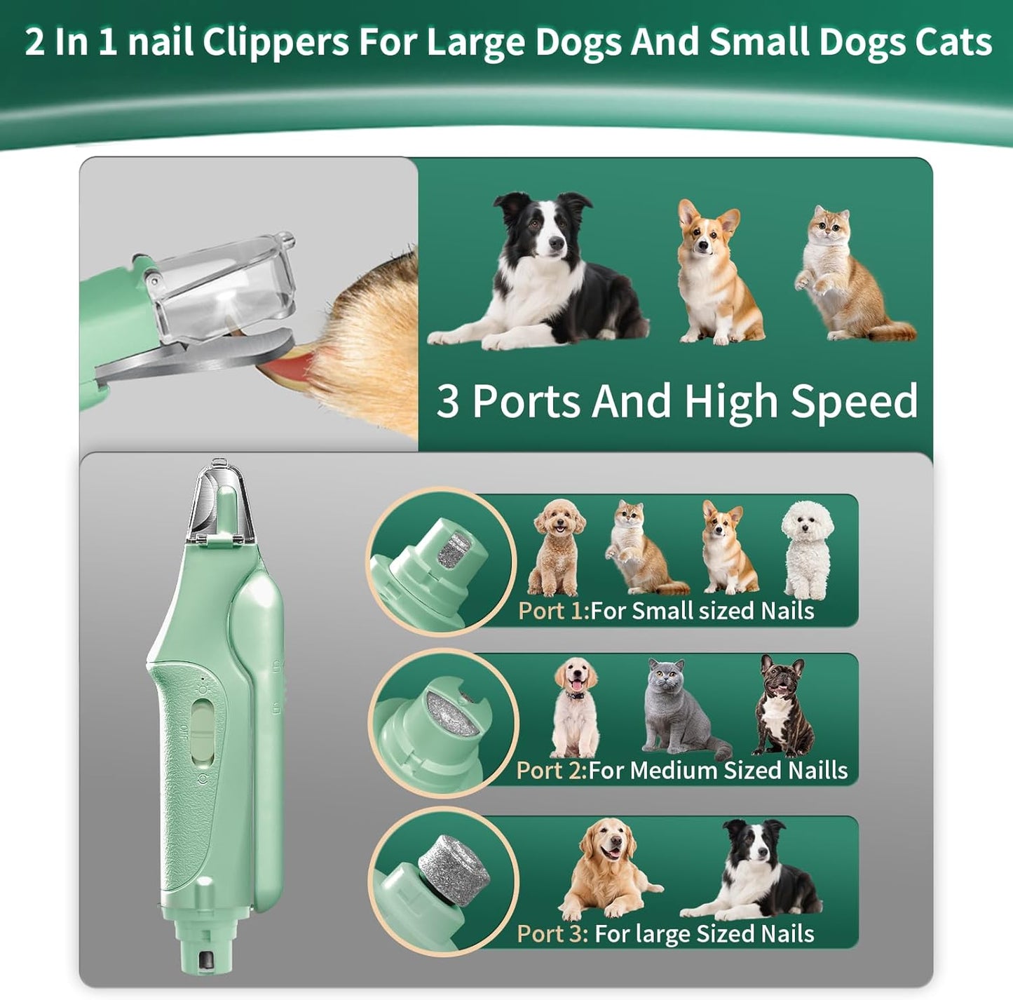 Pet Nail Clippers and Cat Nail Clippers Trimmer with LED Light