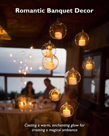 24 flickering flameless candles, simulated LED tea candles, suitable for various festival and event venues.