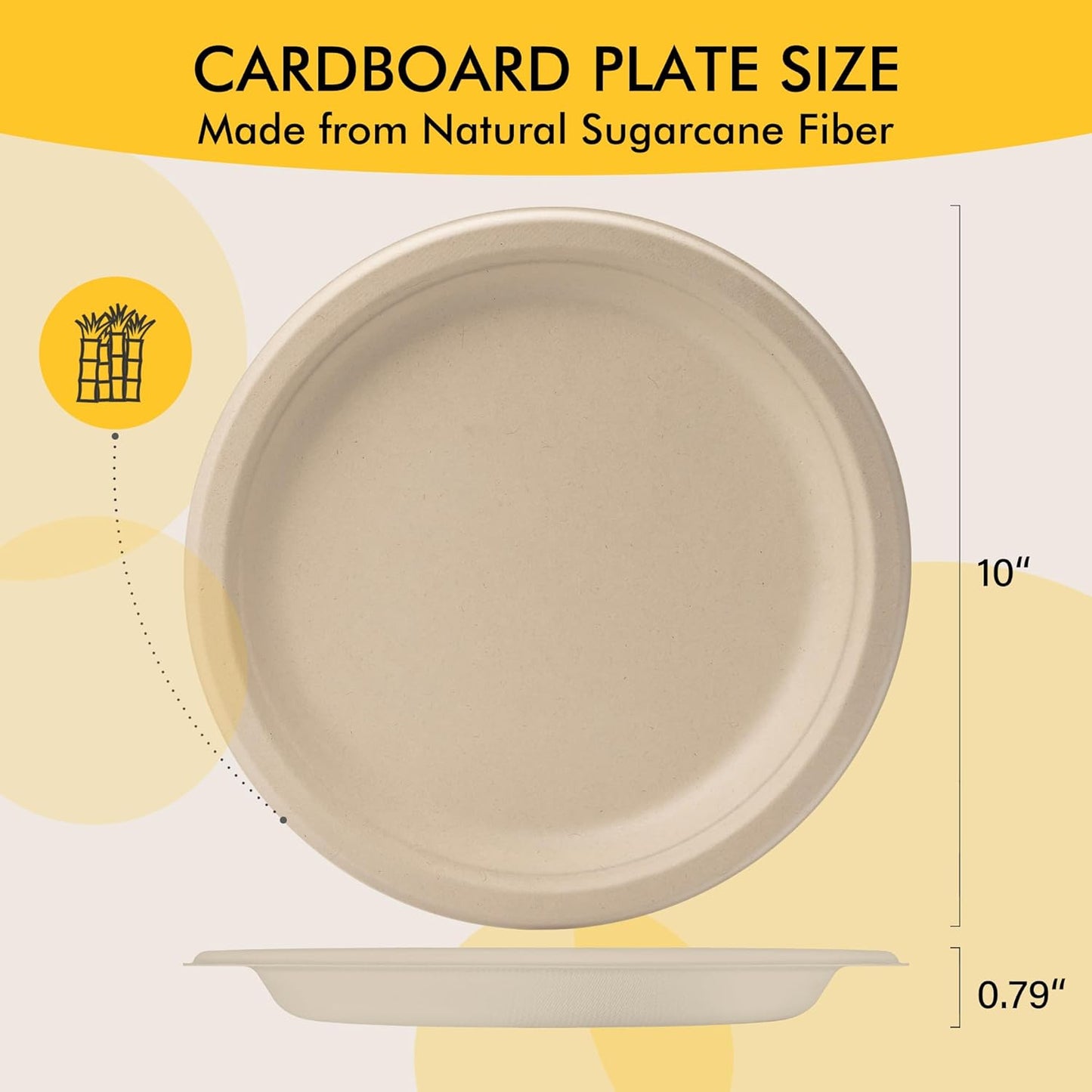 Disposable Paper Plates 9 Inch [Pack of 100], Durable Biodegradable Paper Plates, Eco-Friendly Compostable