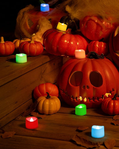 24 flickering flameless candles, simulated LED tea candles, suitable for various festival and event venues.