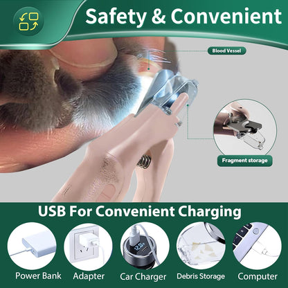 Pet Nail Clippers and Cat Nail Clippers Trimmer with LED Light