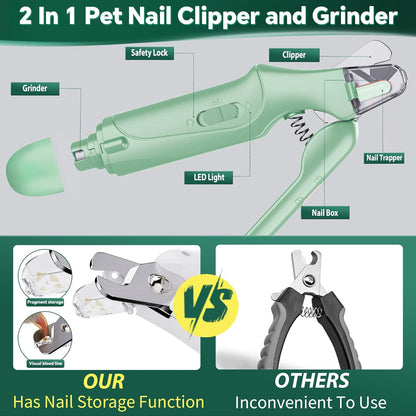 Pet Nail Clippers and Cat Nail Clippers Trimmer with LED Light