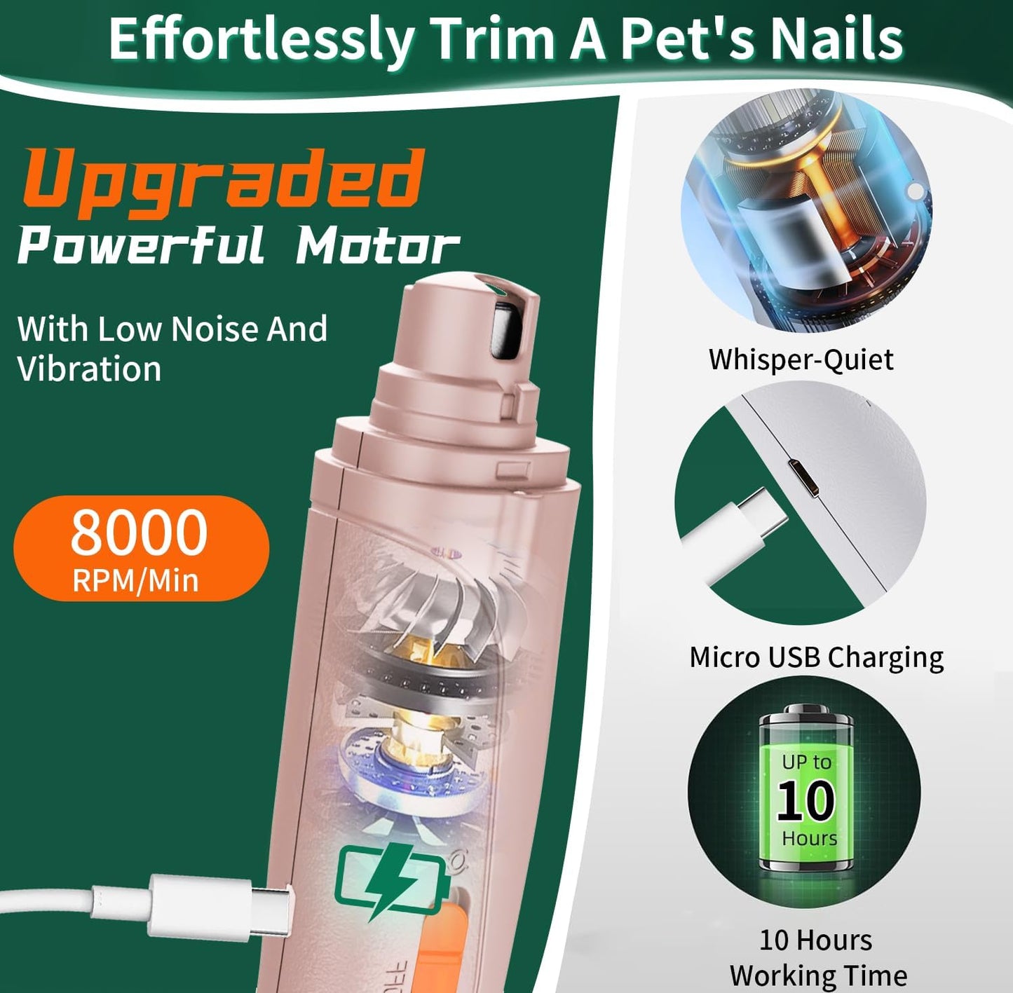 Pet Nail Clippers and Cat Nail Clippers Trimmer with LED Light
