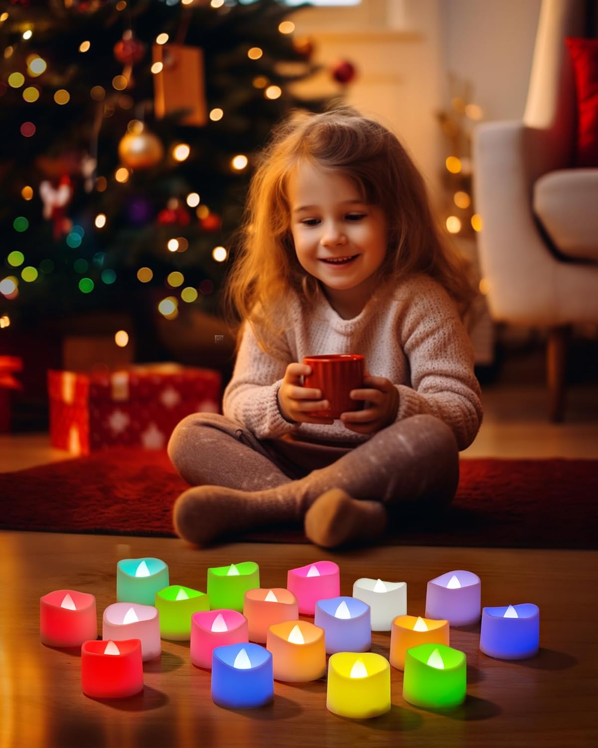 24 flickering flameless candles, simulated LED tea candles, suitable for various festival and event venues.