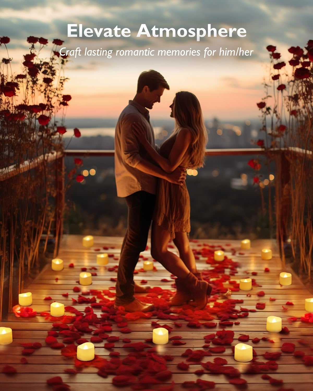 24 flickering flameless candles, simulated LED tea candles, suitable for various festival and event venues.