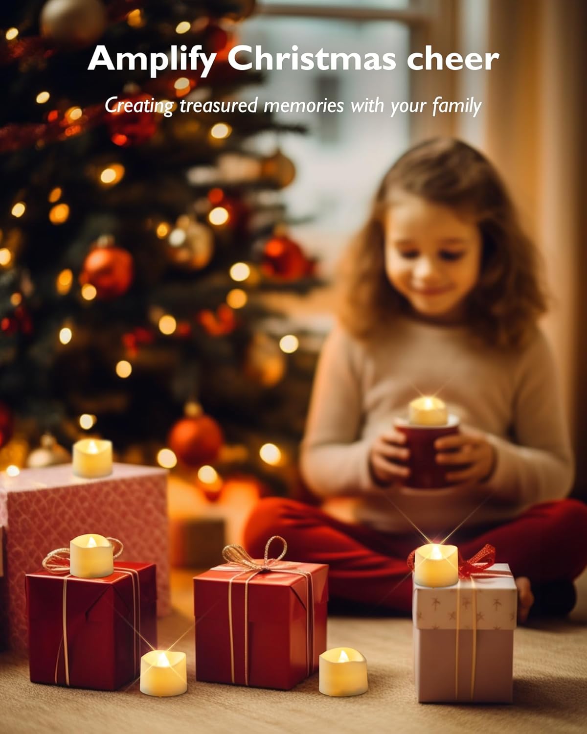 24 flickering flameless candles, simulated LED tea candles, suitable for various festival and event venues.