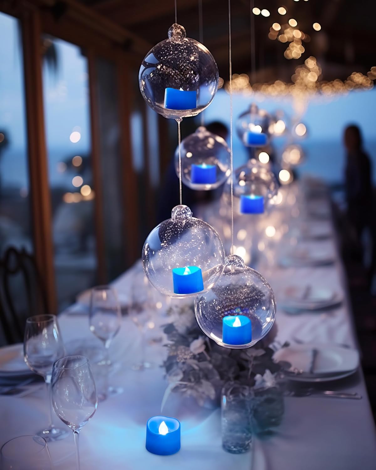 24 flickering flameless candles, simulated LED tea candles, suitable for various festival and event venues.