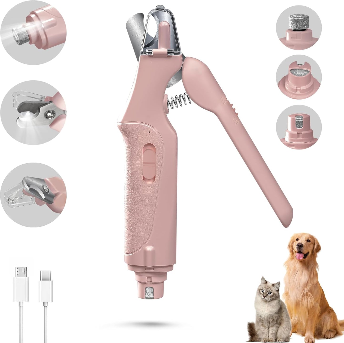Pet Nail Clippers and Cat Nail Clippers Trimmer with LED Light