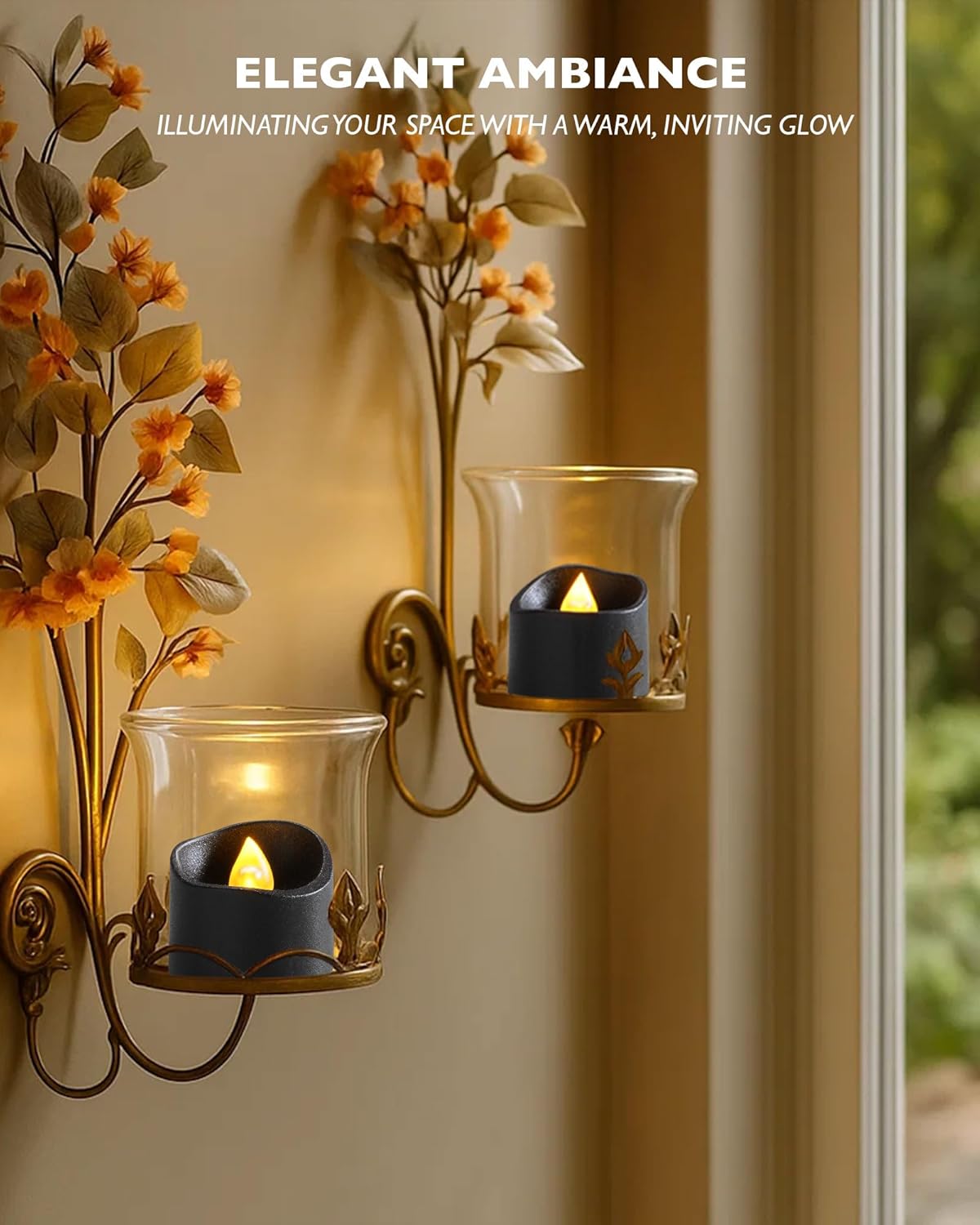 24 flickering flameless candles, simulated LED tea candles, suitable for various festival and event venues.