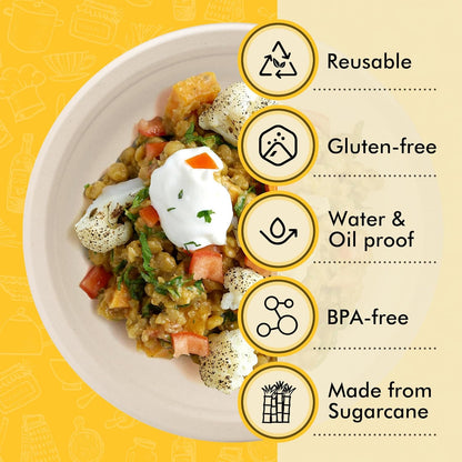 Disposable Paper Plates 9 Inch [Pack of 100], Durable Biodegradable Paper Plates, Eco-Friendly Compostable