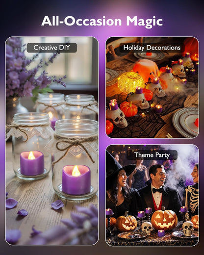 24 flickering flameless candles, simulated LED tea candles, suitable for various festival and event venues.