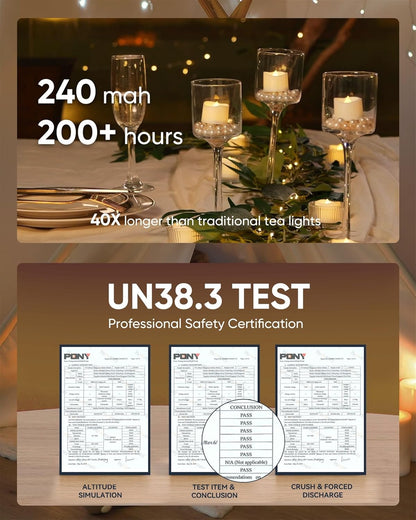 24 flickering flameless candles, simulated LED tea candles, suitable for various festival and event venues.