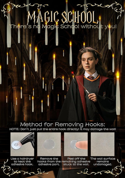 🎅Christmas 🎁Decoration 14 Pieces Floating Candles, Battery Operated Window LED Candles with Wand Remote Control