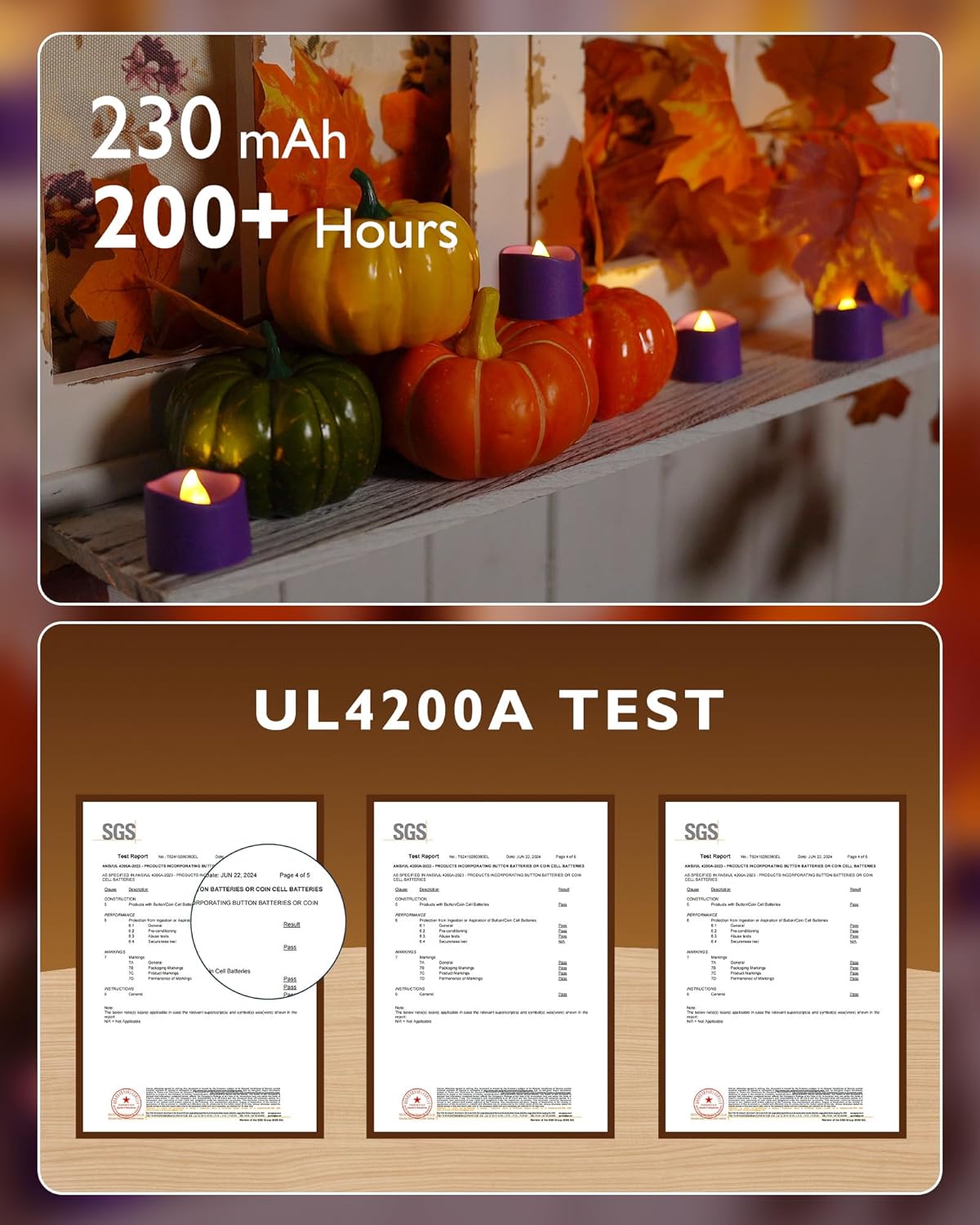 24 flickering flameless candles, simulated LED tea candles, suitable for various festival and event venues.