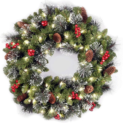 50% Holiday Discount Light-Up Spruce Artificial Christmas Wreath