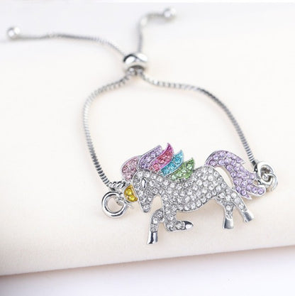 Most popular unicorn ring, bracelet, necklace, earrings, colorful pony set