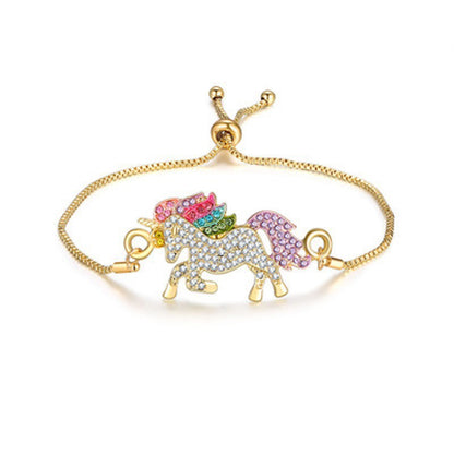 Most popular unicorn ring, bracelet, necklace, earrings, colorful pony set