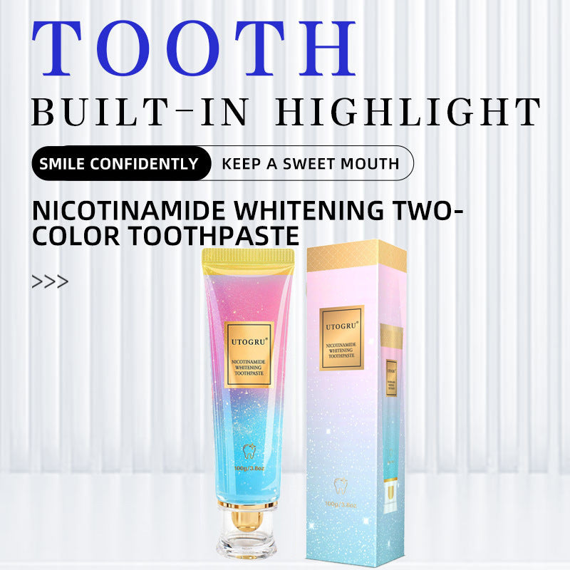 👉Niacinamide whitening dual-color toothpaste removes yellowing and bad breath from teeth.