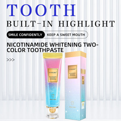 👉Niacinamide whitening dual-color toothpaste removes yellowing and bad breath from teeth.
