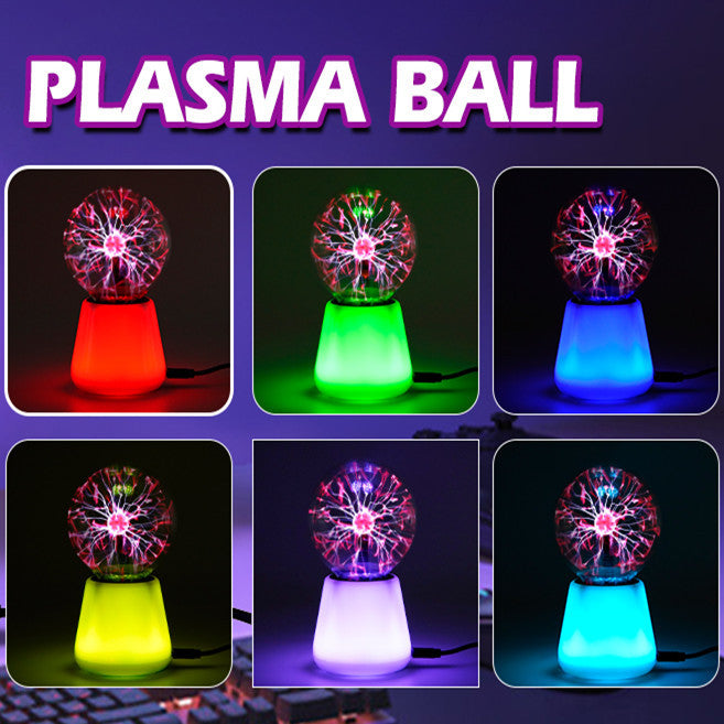 3.5 Inch Plasma Ball Lamp - Touch and Sound Sensitive Electric Globe with Lightning Effects - Plug-in Energy Ball for Parties, Room Decor, and STEM Learning - Static Electricity Sphere for Kids