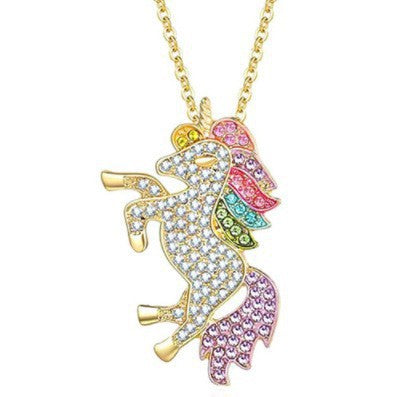 Most popular unicorn ring, bracelet, necklace, earrings, colorful pony set