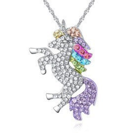 Most popular unicorn ring, bracelet, necklace, earrings, colorful pony set