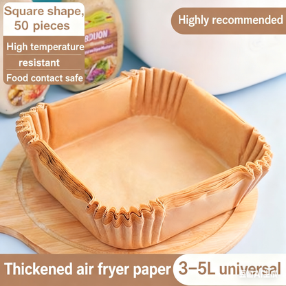 Air fryer paper mats, 150 pieces per pack, disposable microwave/air fryer mats, non-stick, bleach-free (9-inch).