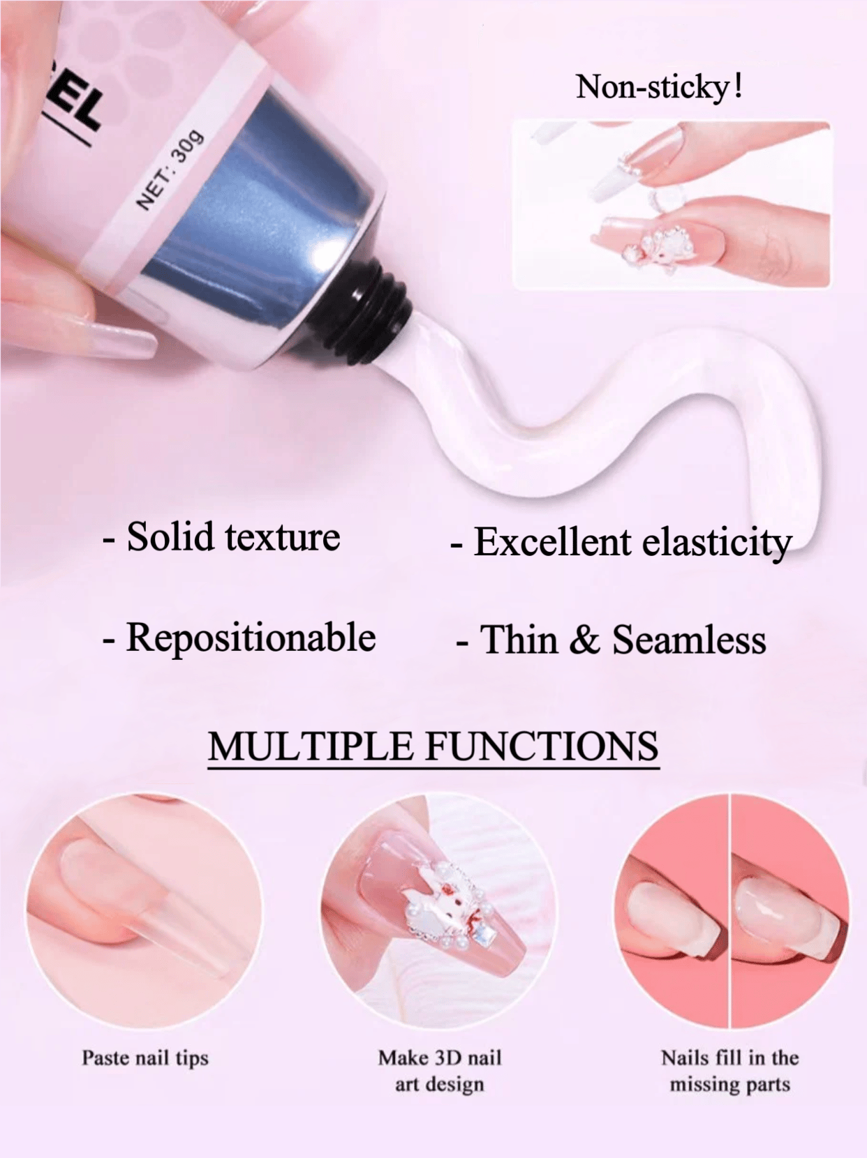 Hot selling-Magic Solid Nail Glue Kit 3-In-1 Nail Art Kits