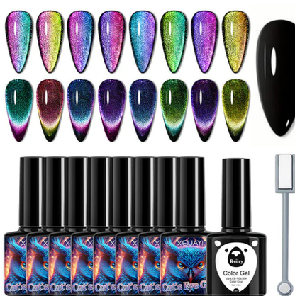 Christmas Gift idea 49 OFF Glitter Rainbow Cat Eye Gel Nail Polish