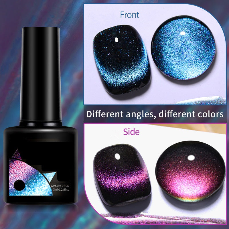 Christmas Gift idea 49 OFF Glitter Rainbow Cat Eye Gel Nail Polish