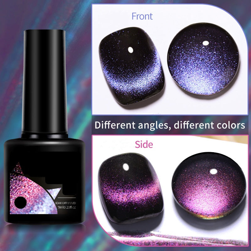 Christmas Gift idea 49 OFF Glitter Rainbow Cat Eye Gel Nail Polish